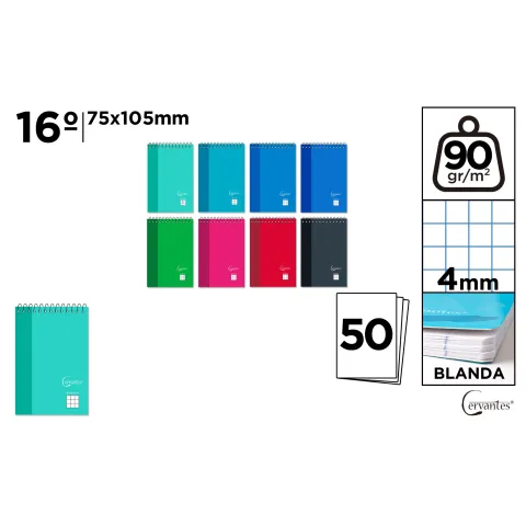Block Dieciseisavo 50H Cuadro 16º 75x105mm - MP
