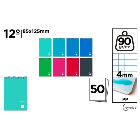 Block PP Doceavo 50H Cuadro 12º 85x125mm - MP