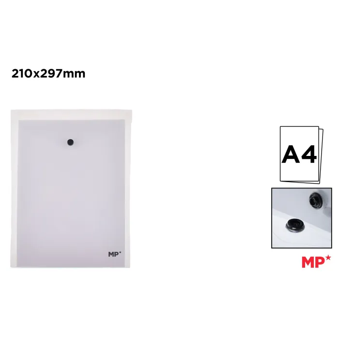 Carpeta Sobre con Botón Transparente A4 - MP