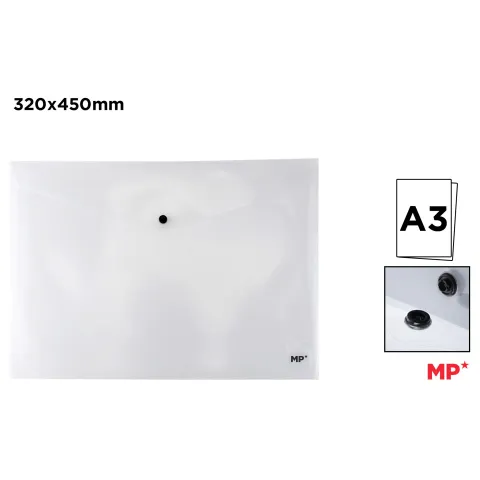 Carpeta Sobre con Botón Transparente A3 - MP