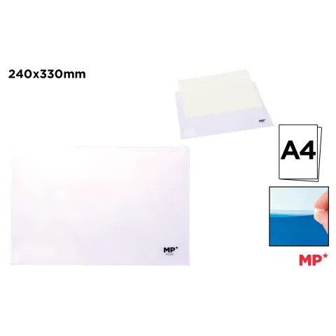 Carpeta sobre con cierre de cremallera para tamaño A4 transparente ...