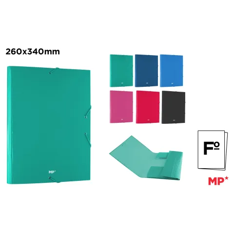 Carpeta con solapa y goma tamaño folio de colores surtidos - MP