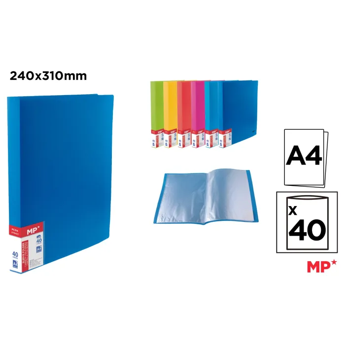 Carpeta 40 Fundas A4 Tapa Fluorescente - MP