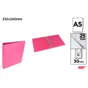 Carpeta PVC Alta Calidad A5 4 Anillas 25mm Magenta - MP