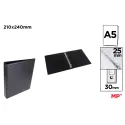 Carpeta PVC Alta Calidad A5 4 Anillas 25mm Negro - MP