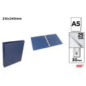 Carpeta PVC Alta Calidad A5 4 Anillas 25mm Azul Oscuro - MP