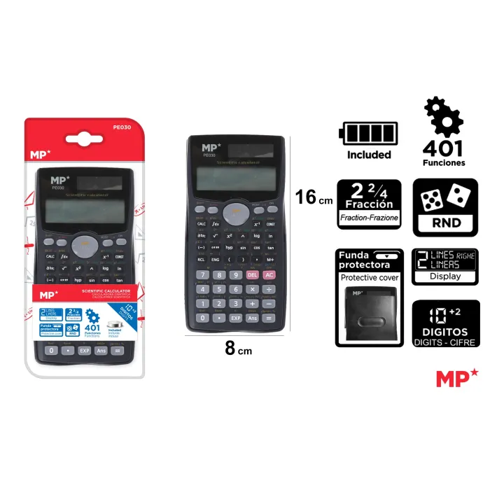 Calculadora Científica 401 Funciones Negro