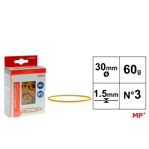 Gomas elásticas 60g 30x1.5mm N3 - MP