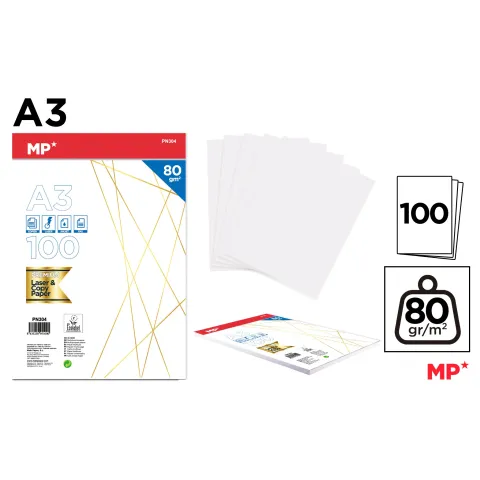 PAPEL A3 100 HOJAS 80G - MP