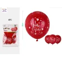 Pack de 6 Globos "I LOVE YOU" Color Rojo 30cm - PartyGO