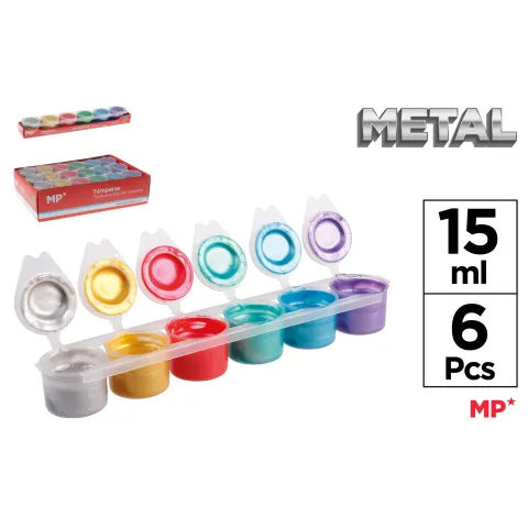 Témpera 6 colores metalizados 15ml - MP