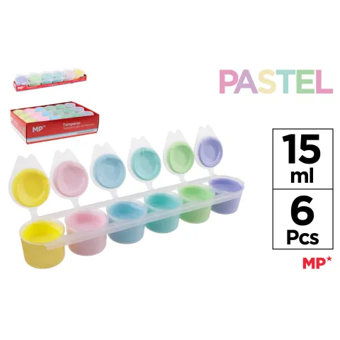 Témpera 6 colores pastel 15ml - MP