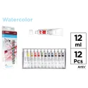 Pintura acuarela 12 tubos 12ml - MP