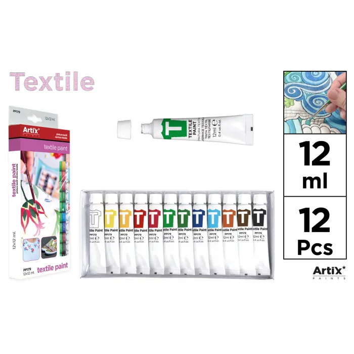 Pintura textil 12 tubos - MP