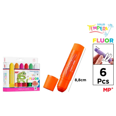 Tempera Sólida Fluorescente 6 unidades - MP