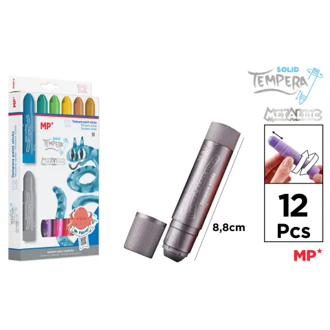 Témpera Sólida Metalizada 12 uds - MP