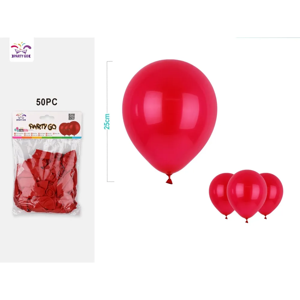 pack de 50 Globos latex opacos látex 25CM - PartyGO