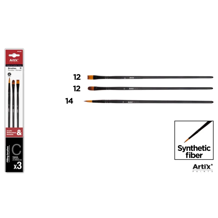 Pinceles O/A 3 unidades L N12 N12 N14 - MP