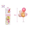 Set de globos de corona dorado con soporte - 7 piezas - 80cm - PartyGO