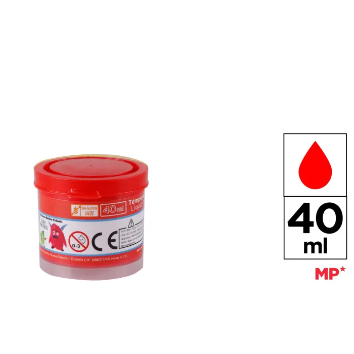 Témpera, 40 ml, Rojo