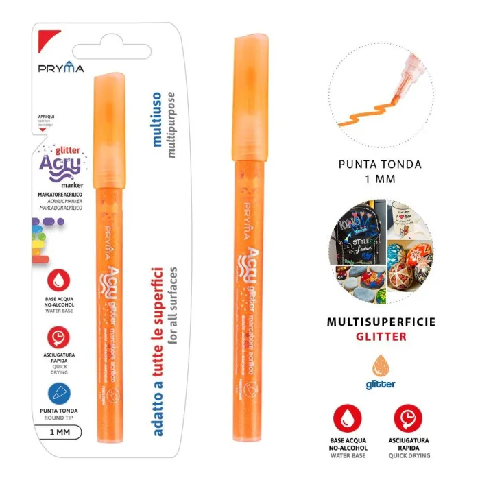 ROTULADOR REDONDO ACRILICO FLUORESCENTE 1MM NARANJA