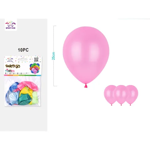 Pack de 8 Globos de Látex Mate en Color Rosa 25cm - PartyGO