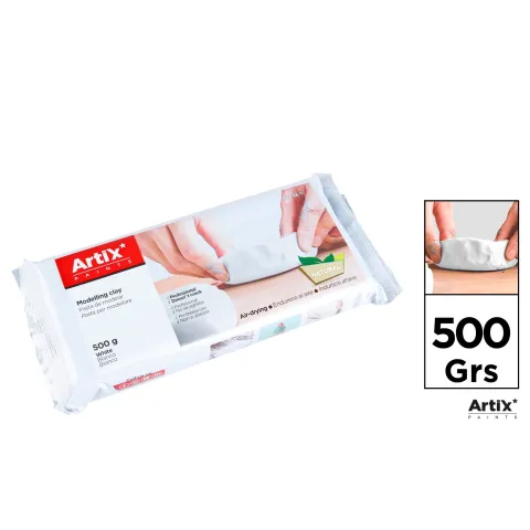 Arcilla natural endurecible MP de 500g en color blanco MP