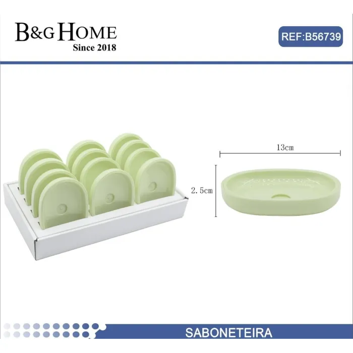 Jabonera de PS de Verde 13x2.5 cm - B&G HOME