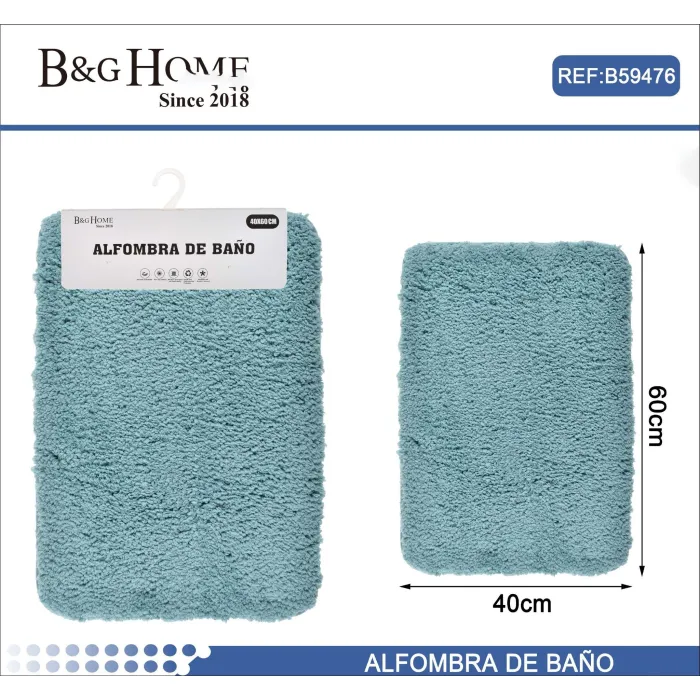 Alfombra de microfibra felpa en blanco 40x60 cm - B&G HOME