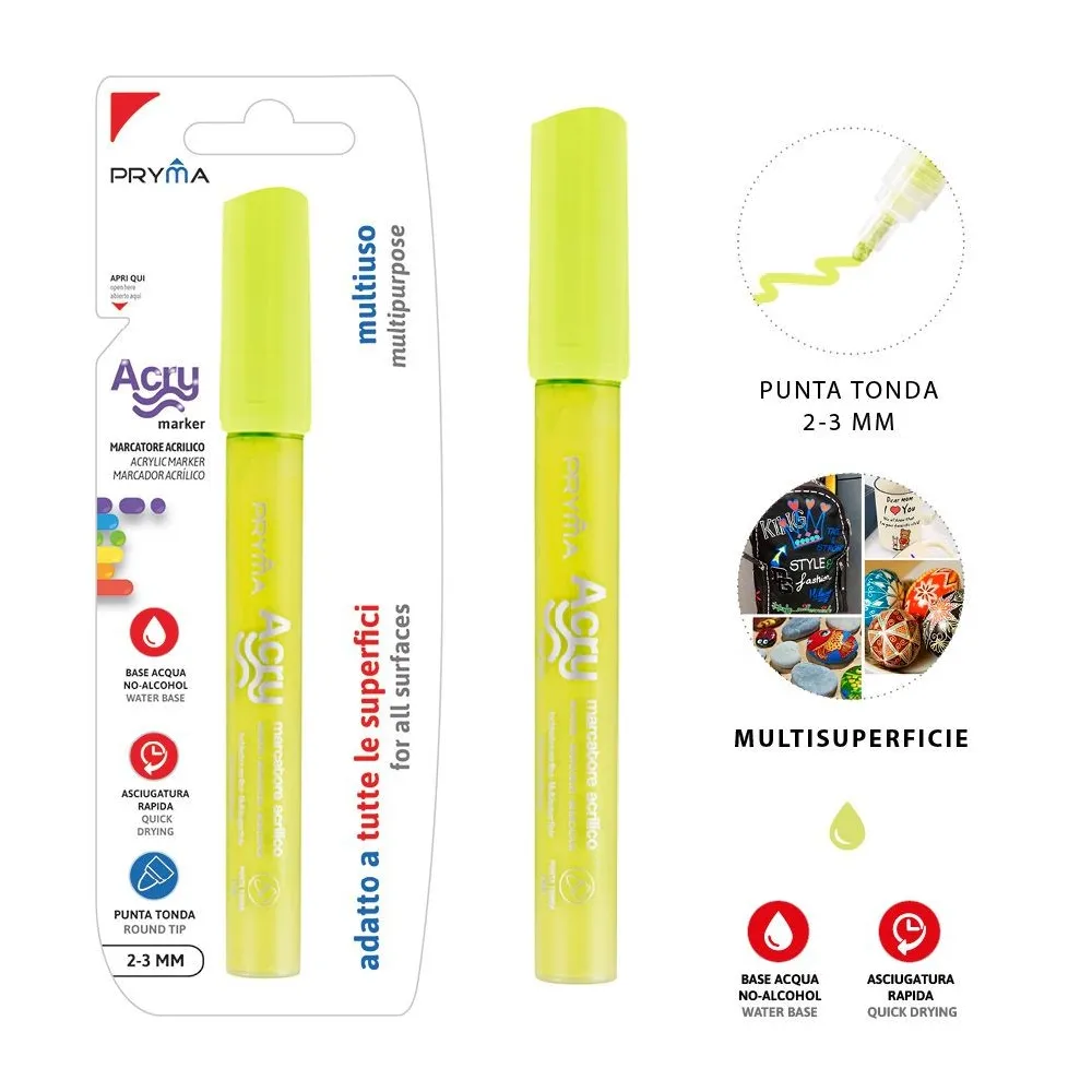 ROTULADOR REDONDO ACRILICO 2-3MM VERDE  Pryma