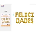 Set Globos Mylar "Felicidades" Color Dorado - PartyGO