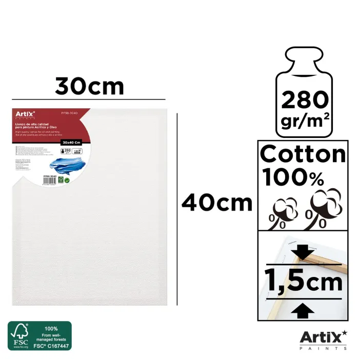 Lienzo con bastidor 1,5 cm, 30 × 40 cm