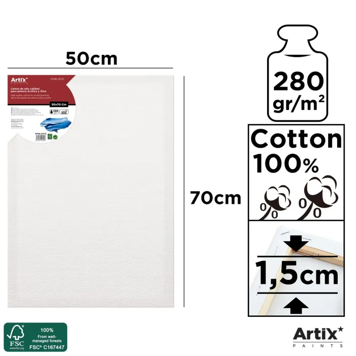 Lienzo con bastidor 1,5 cm, 50 × 70 cm