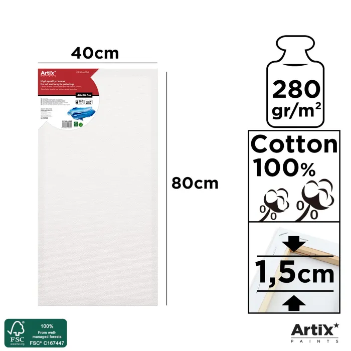 Lienzo con bastidor 1,5 cm, 40 × 80 cm