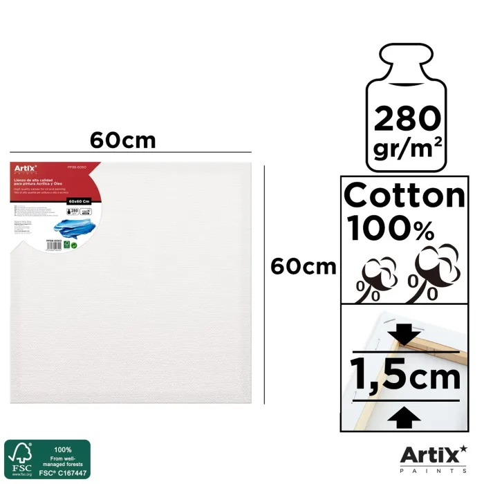 Lienzo con bastidor 1,5 cm, 60 × 60 cm