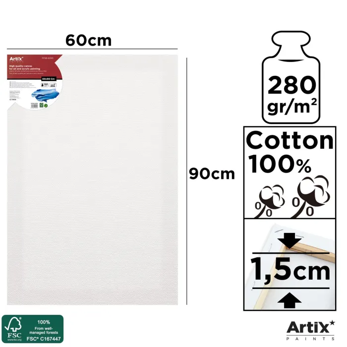 Lienzo con bastidor 1,5 cm, 60 × 90 cm