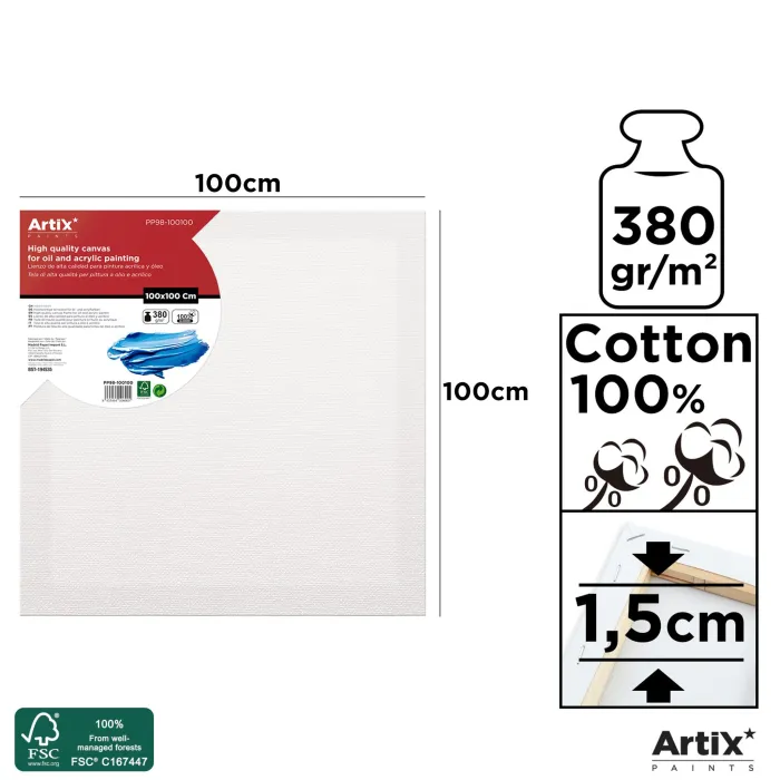 Lienzo con bastidor 1,5 cm, 100 × 100 cm