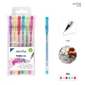 Bolígrafos de Gel con Purpurina 1mm Pack de 6 Brilla con Pryma