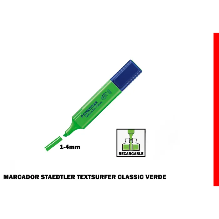 Marcador fluorescente Textsurfer Classic 1-4 mm - Staedtler, Verde