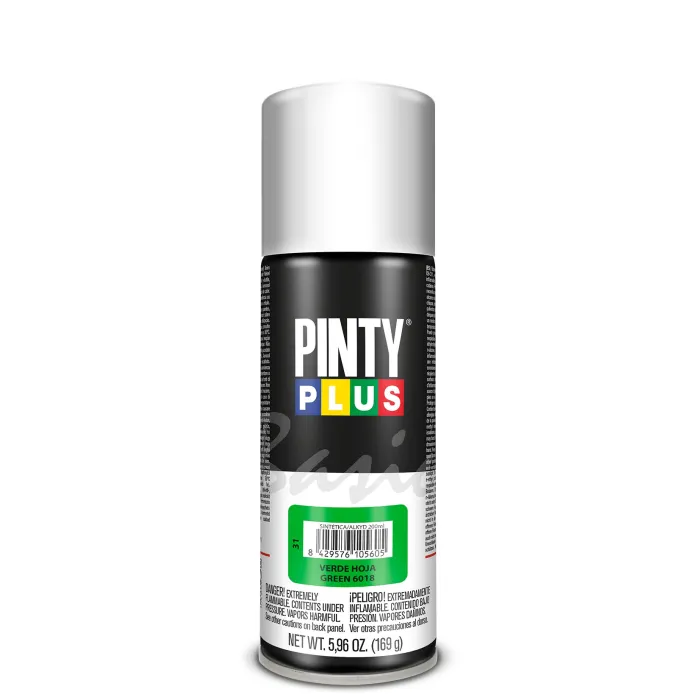 Spray Pintyplus Basic brillante y satinado, 200 ml, Verde hoja 6018
