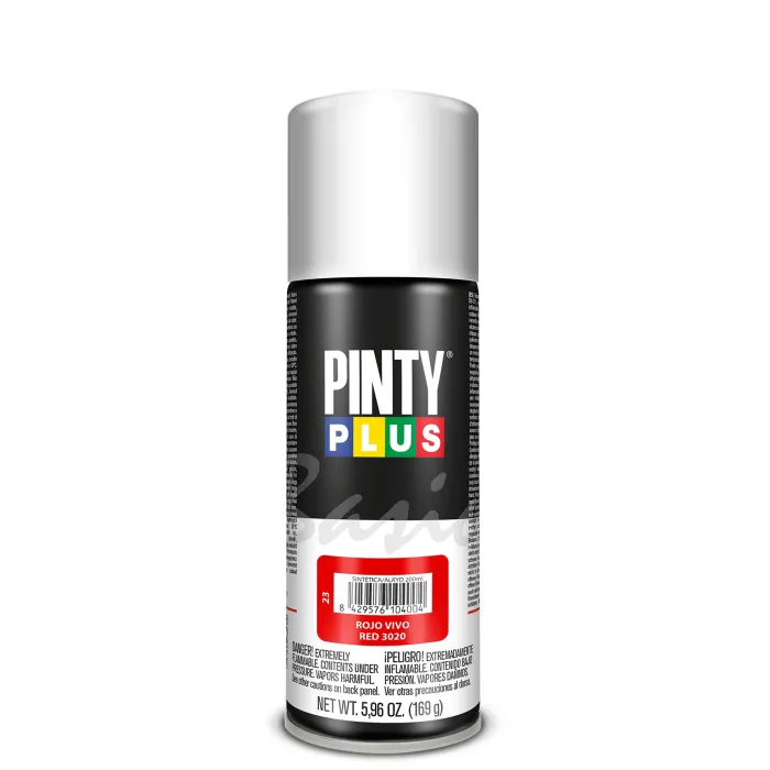Spray Pintyplus Basic brillante y satinado, 200 ml, Rojo vivo 3020