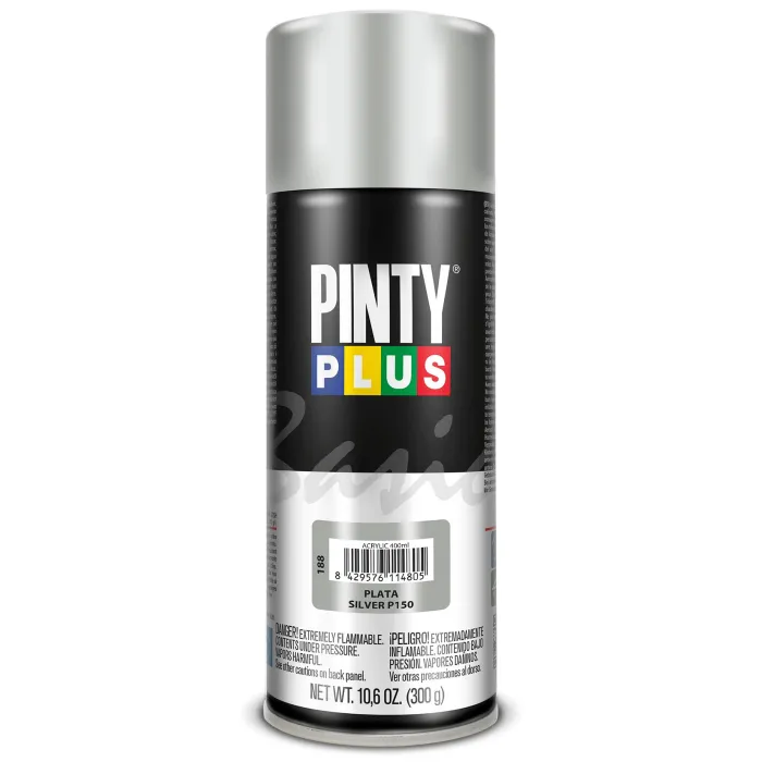 Spray Pintyplus Basic efecto metal, 400 ml, Plata P150