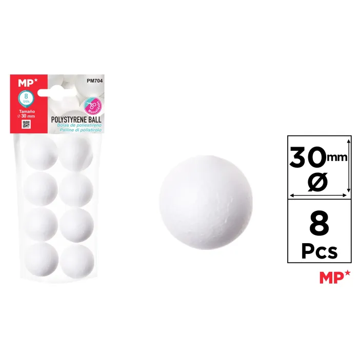 Bolas de Poliestireno, 30 mm 8U