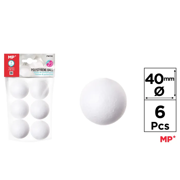 Bolas de Poliestireno, 40 mm 6U