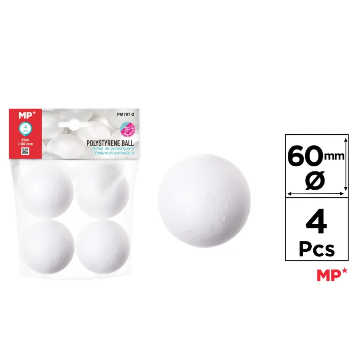Bolas de Poliestireno, 60 mm 4U