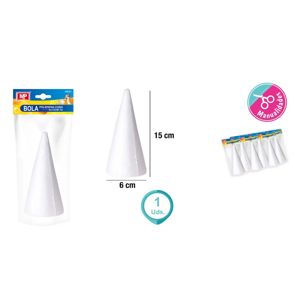Conos de Poliestireno 6X15CM 1U MP