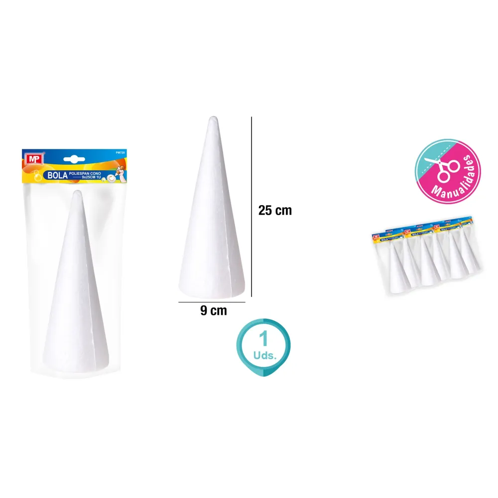 Conos de Poliestireno 9X25CM 1U MP