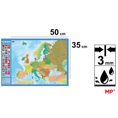 Vade de Sobremesa con Mapa de Europa 35x50cm 3mm - MP