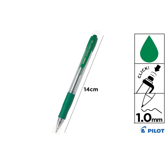 Bolígrafo Super Grip 1 mm - Pilot, Verde