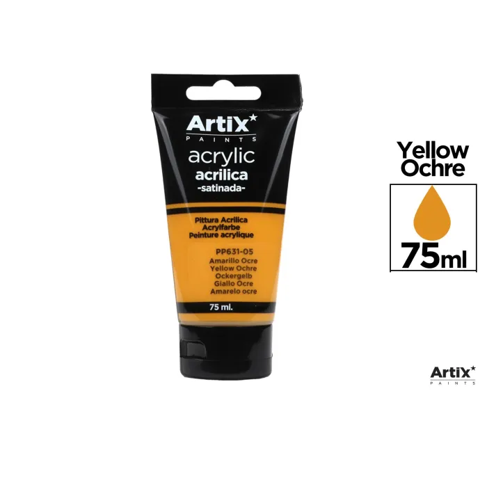 Pintura acrílica, 75 ml, Amarillo ocre